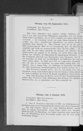 Sitzung vom 4. October 1881.