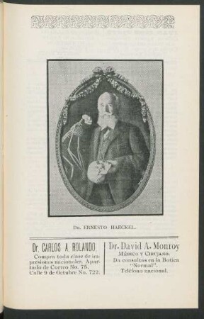 [Fotografía de] Dr. Ernesto Haeckel.
