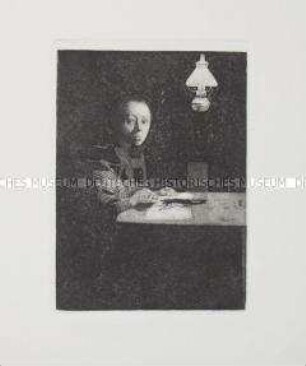Selbstporträt 1893 am Tisch sitzend