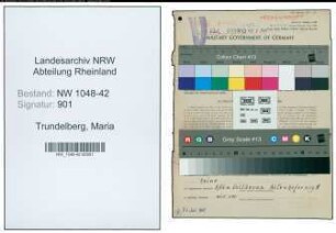 Entnazifizierung Maria Trundelberg , geb. 14.11.1903 ()