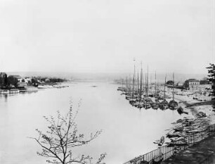 Elbe und Ausschiffungsplatz oberhalb der Brühlschen Terrasse : Dresden. Elbe und Ausschiffungsplatz oberhalb der Brühlschen Terrasse