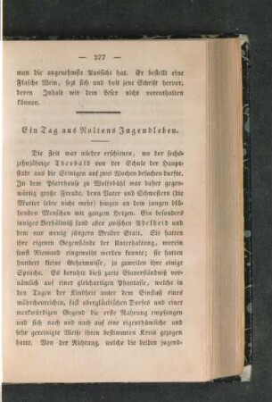 Ein Tag aus Noltens Jugendleben