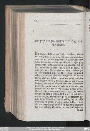Am sechs und zwanzigsten Sonntage nach Trinitatis.