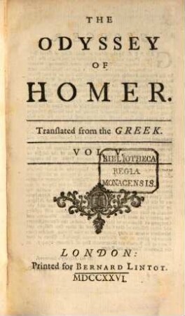 The Odyssey of Homer, 5 (1725)