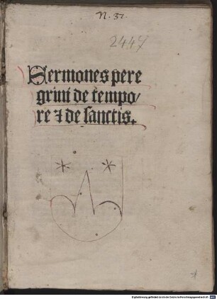 Sermones peregrini de tempore & de sanctis