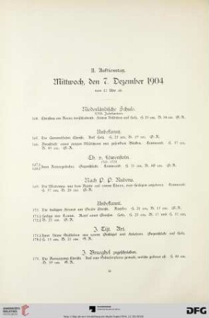 II. Auktionstag. Mittwoch, den 7. Dezember 1904 von 10 Uhr ab (Nr. 164-292)