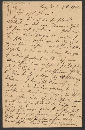 Brief an B. Schott's Söhne : 06.10.1912