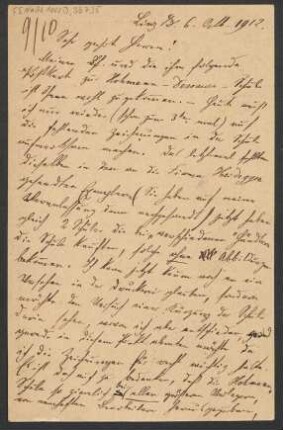 Brief an B. Schott's Söhne : 06.10.1912