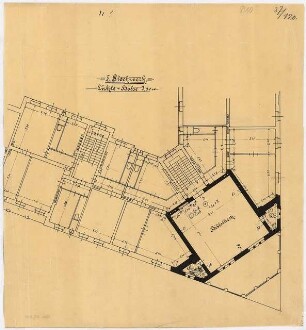 Wohnhäuser Nordufer, Berlin-Wedding: Grundriss 1.OG 1:100, Ausschnitt