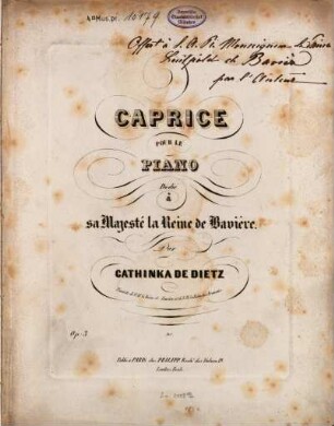 Caprice pour le piano, op. 3