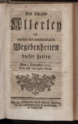 Den 2. December 1755. Acht und vierzigstes Stück.