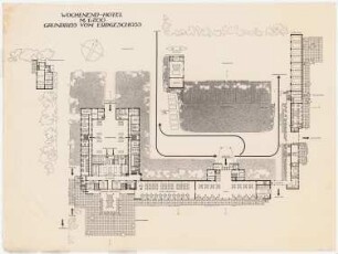 Wochenend-Hotel und Strandbad: Wochenend-Hotel: Grundriss Erdgeschoss 1:200