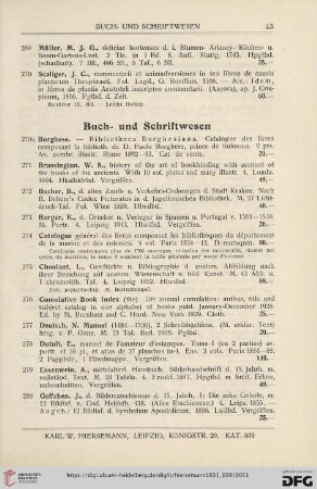 Buch- und Schriftwesen (Nr. 270a - 321)
