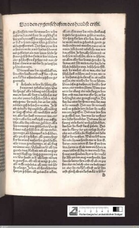 Von den eygenschaften des haubst cristi