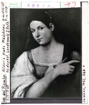Sebastiano del Piombo: Bildnis eines Mädchens. Budapest, Landesmuseum