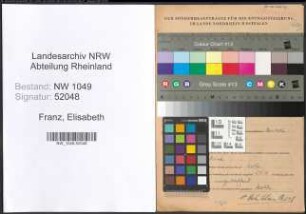 Entnazifizierung Elisabeth Franz , geb. 09.04.1898 ()