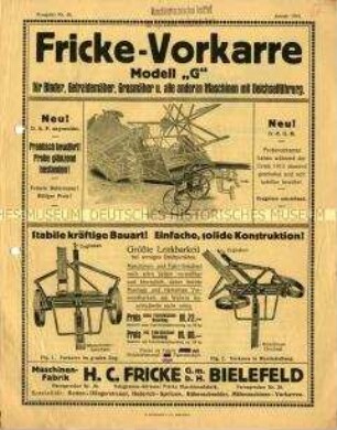Vorkarre für Binder, Getreidemäher, Grasmäher und für alle anderen Maschinen mit Deichselführung.