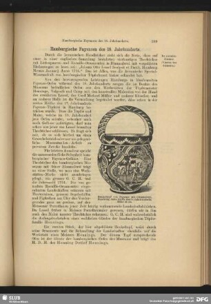 Henkeltopf von Fayence mit Blaumalerei