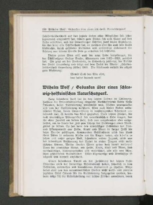 Gedanken über einen schles=wig=holsteinischen Naturschutzpark.