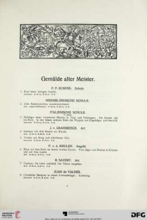 Gemälde alter Meister (Nr. 1-176)