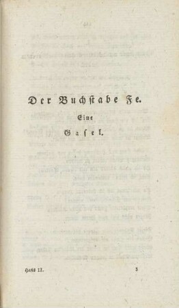 Der Buchstabe Fe. Eine Gasel.