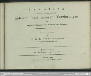 6: Sammlung architectonischer äusserer und innerer Verzierungen für angehende Baumeister und Liebhaber der Baukunst