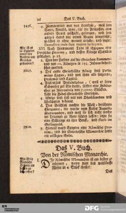 Das V. Buch. Von der Römischen Monarchie.