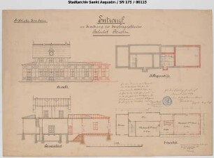 Beuel, Bahnhof, Entwurf zur Erweiterung des Empfangsgebäudes, nicht ausgeführt