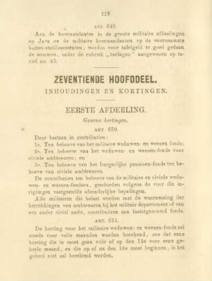 Zeventiende hoofddeel. Inhoudingen en kortingen