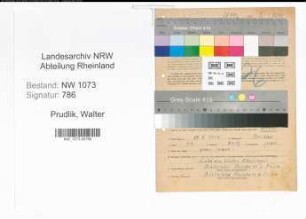 Entnazifizierung Walter Prudlik , geb. 29.05.1903 (Werkfuehrer)