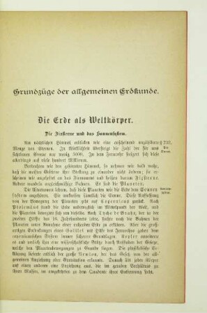 Grundzüge der allgemeinen Erdkunde
