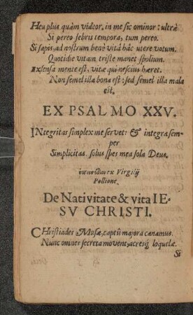 De Nativitate & vita Iesu Christi.