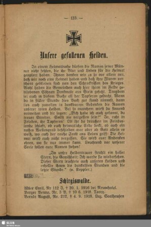 Unsere gefallenen Helden