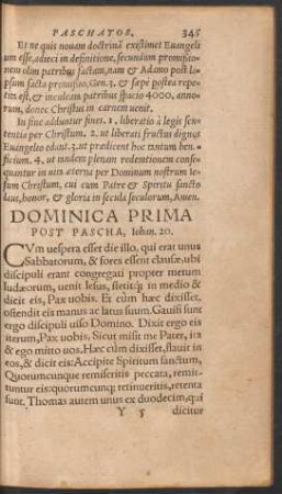 Dominica Prima Post Pascha ...