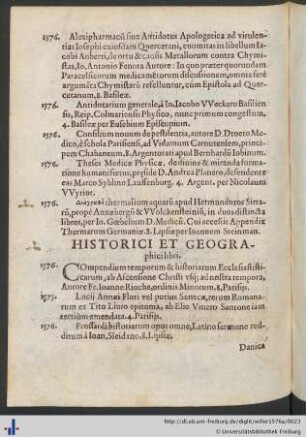 Historici Et Geographici Libri.