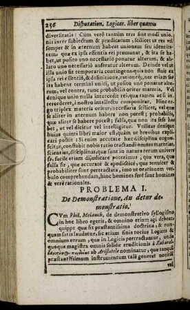 Problema I. De Demonstratione, An detur demonstratio.