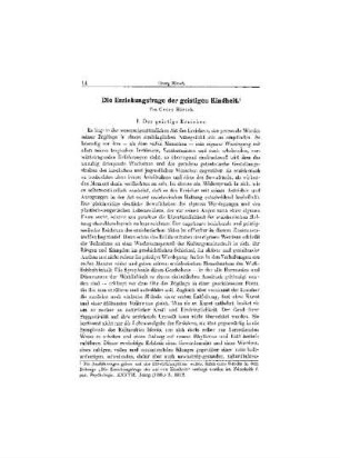 Die Erziehungsfrage der geistigen Kindheit