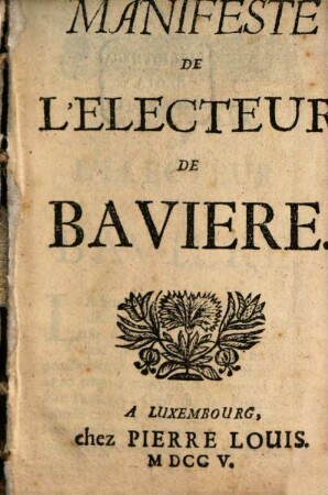 Manifeste de l'electeur de Bavière