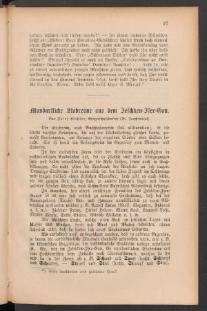 Mundartliche Stabreime aus dem Jeschken-Iser-Gau