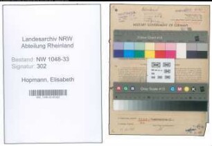 Entnazifizierung Elisabeth Hopmann , geb. 13.02.1898 (Lehrerin)
