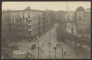 Ansichtskarte Hochbahn und Straßenkreuzung, Oberbaumstraße