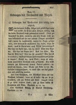 Kap. III.: Uebungen des Verstandes und Witzes