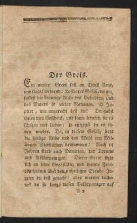 Der Greis.