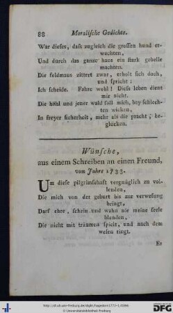 Die Wünsche. 1733.