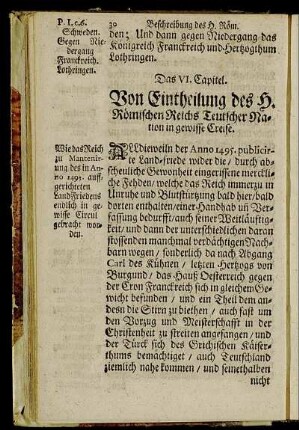 Das VI. Capitel. Von Eintheilung ... in gewisse Creise