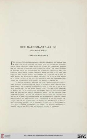 Der Marcomanen-Krieg unter Kaier Marcus