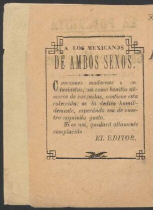 A los mexicanos de ambos sexos.