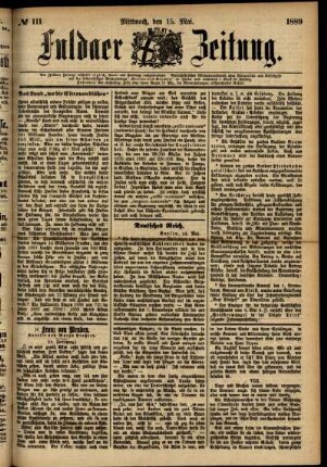 Ausgabe vom Mittwoch, den 15. Mai 1889.