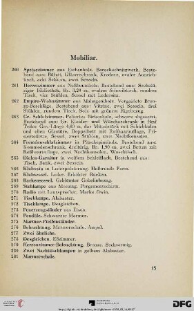 Mobiliar (Nr. 260-281)