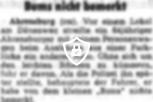 Bums nicht bemerkt